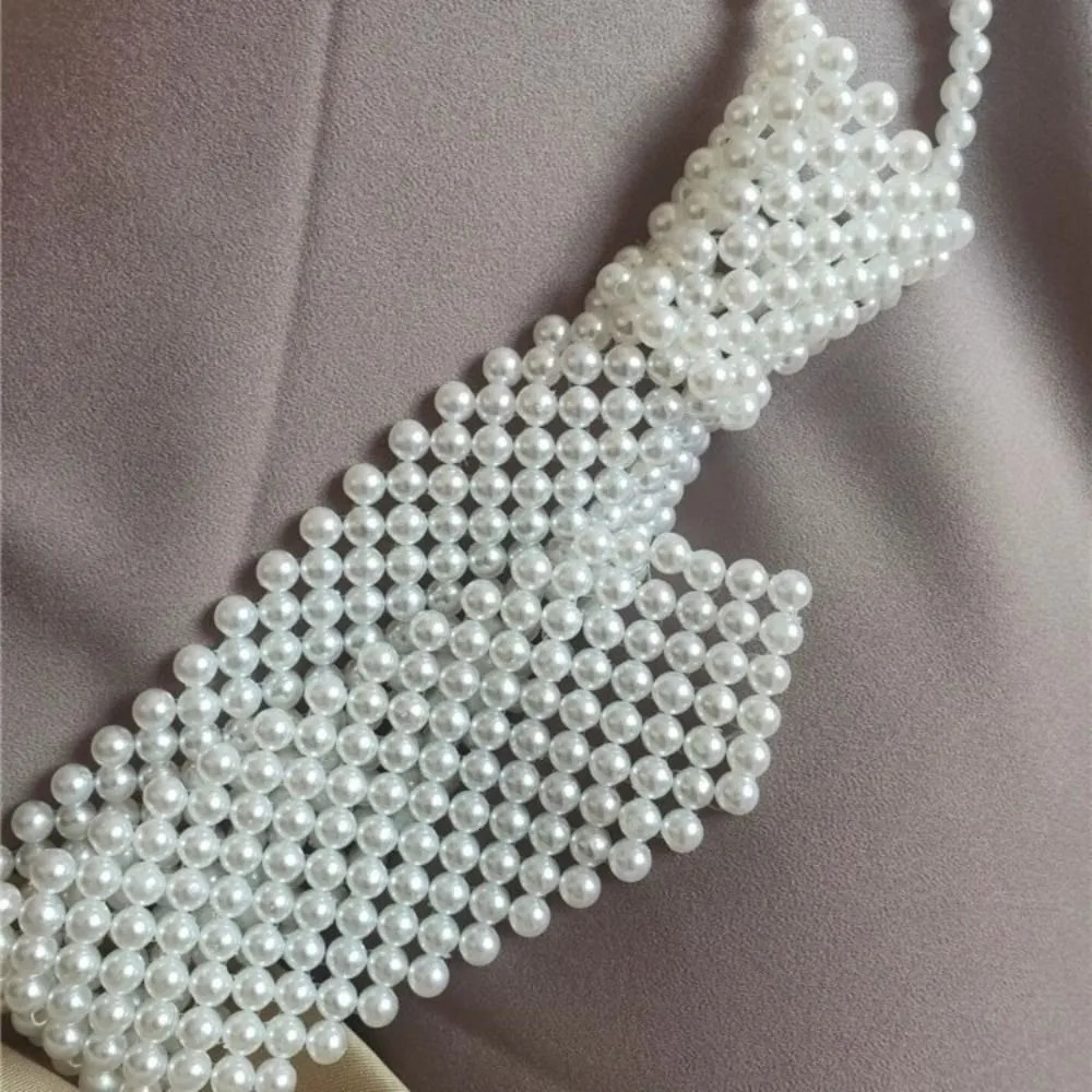 Fashion Elegant Shirt Tie Weaving Beaded Retro Women Necktie Female Collar Neckwear 250711