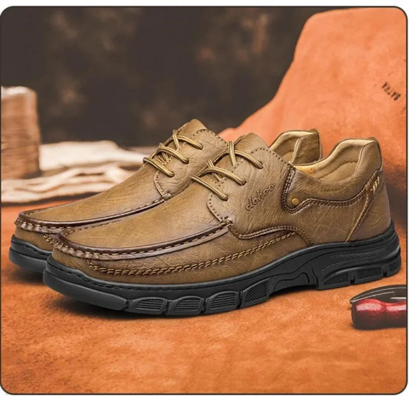 Spring Autumn Handmade Shoes Breathable Casual Leather Shoes Mens Loafers Classic Hand Stitched Mens Shoes 250708