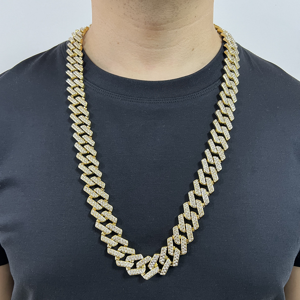 Luxury Jewelry Designer Jewelry European And American Cross-border New Style Encrypted Zircon Long Exaggerated Chain Full Zircon Hiphop Personality Hi