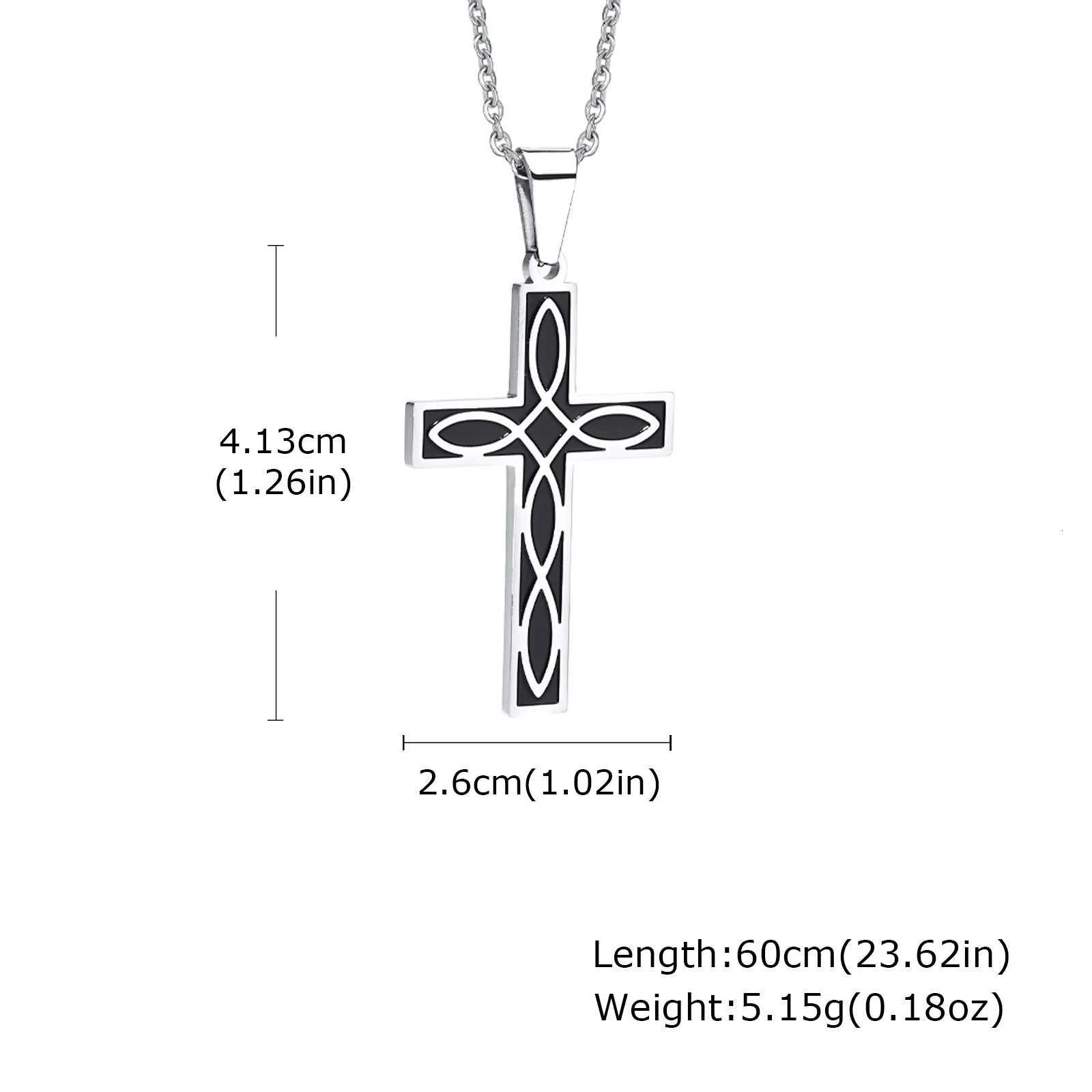 Mens Celtic Knot Cross Necklace Stainless Steel Cross Pendant Necklace Meaning End Vitality No-End Love Gift W250712