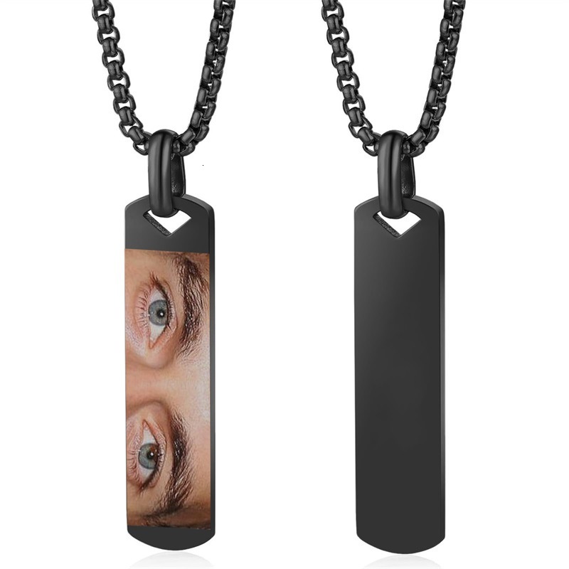 Luxury Jewelry Designer Jewelry SHEIN Cross-border Hot Sale Custom Eye Photo Necklace DIY Custom Stainless Steel Eye Picture Engraving Necklace
