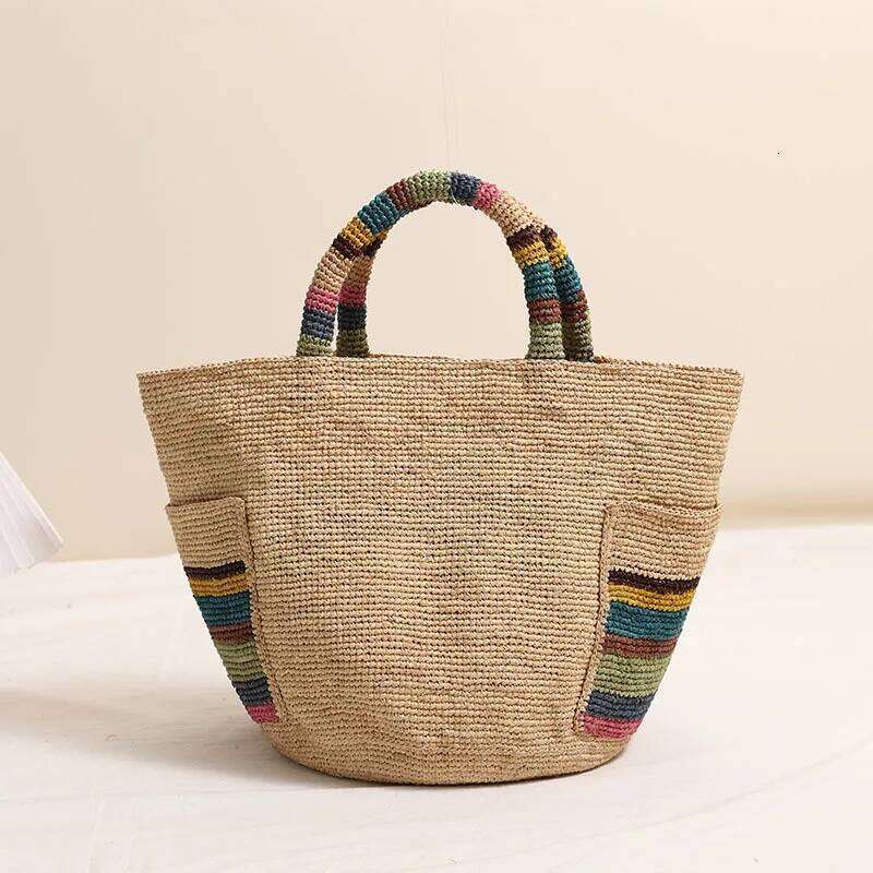 Lafite Grass Handheld Straw Woven New Color Outer Women's Seaside Vacation Beach Bag