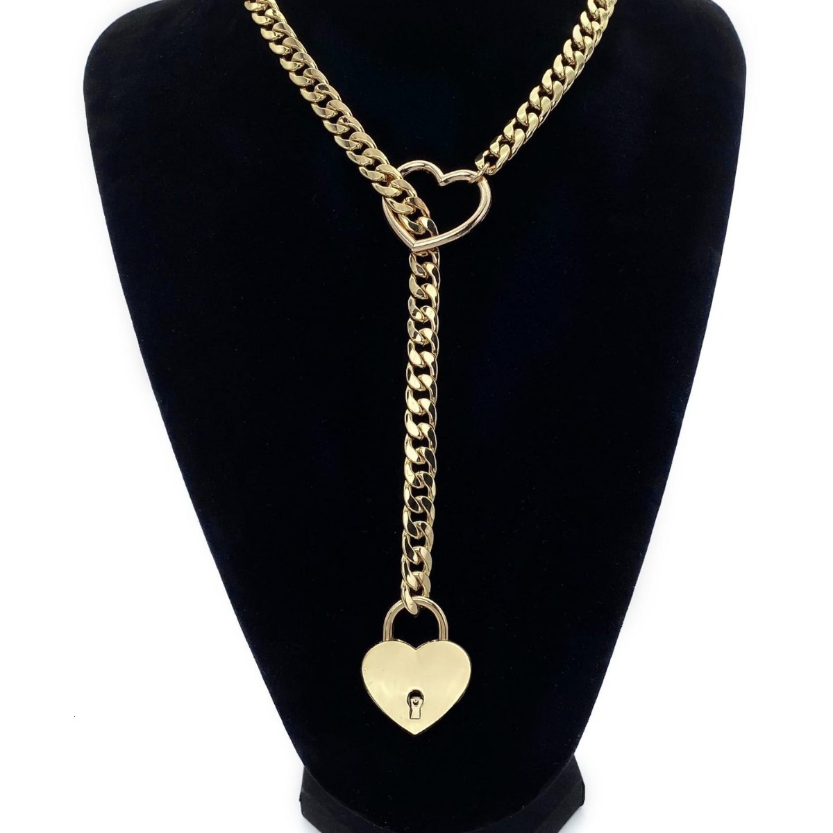 Luxury Jewelry Designer Jewelry Brass Real Gold Plated European And American Cross-border Hot Selling Necklace Fashion Heart-shaped Ring Punk Personal