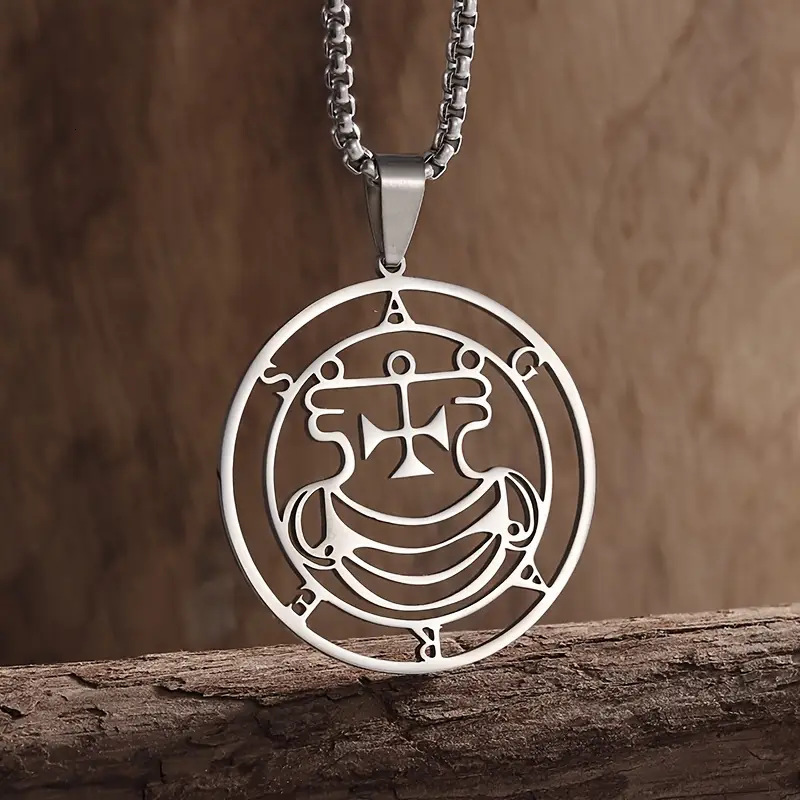 Luxury Jewelry Designer Jewelry Cross-border New Devil Stainless Steel Circle Necklace European And American Men's And Women's Titanium Stee