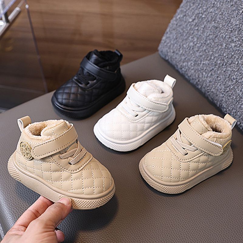 Kids Warm Cotton Shoes Winter New Plush Cotton Shoes Boys Girls Thickened Soft Sole Non-slip Toddler Shoes Boots Sizes US1C-US9C 000202