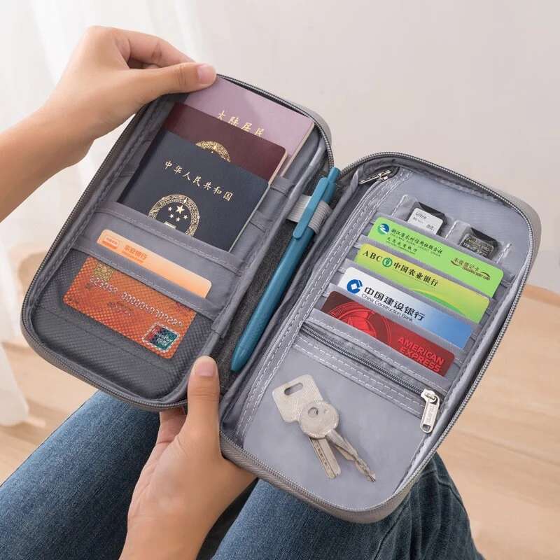 travel document organizer waterproof passport holder with rfid blocking multicard slots zipper pocket for airplane train