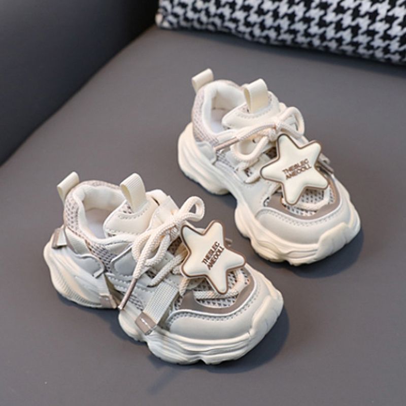 2025 Kids Sport Shoes Fashion Cross-tied Mesh Toddler Boys Sneakers Spring Autumn Children Girls Outdoor Running Shoes Sizes US5.5C-US12.5C 000301