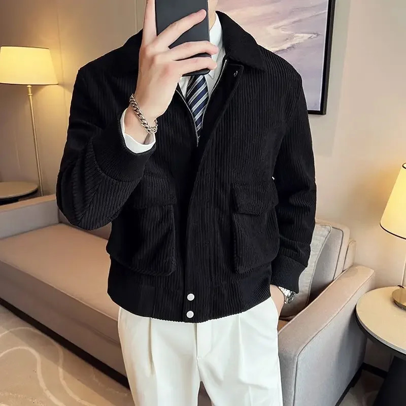 Jacket for Men High Quality Corduroy Winter Sales Of Man Coat Korean Reviews Many Joker Fast Delvery Aesthetic Original s 250708