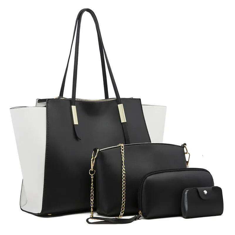 4 Piece Set PU Leather Handbags Purses Women Designer Female Shoulder Crossbody Bag Trend Ladies Messenger Bags