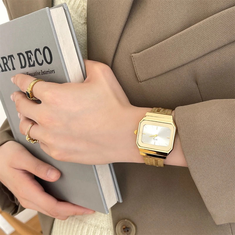 Minimalist Square Small Golden Watch for Women Antique Retro Ladies Watches Gift Reloies Para Mujer 250712