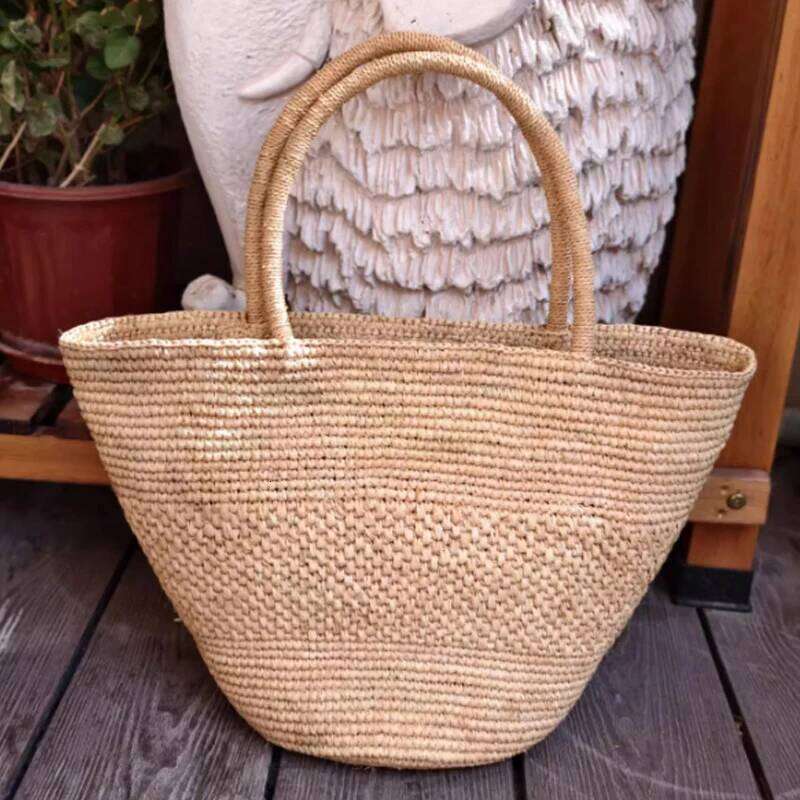 Women Beach Vintage Handmade Woven Shoulder Bag Raffia Rattan Shopping Bags Bohemian Ladies Summer Travel Vacation Casual Totes
