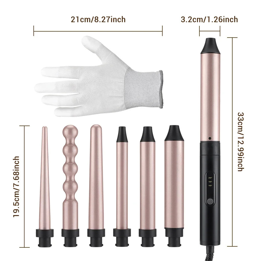 6 In 1 Professional Curling Iron Hair Styling Tool Set Household Roller Curls Wet Dry Dual Use Electric Curler Hair Styling Tool 250712