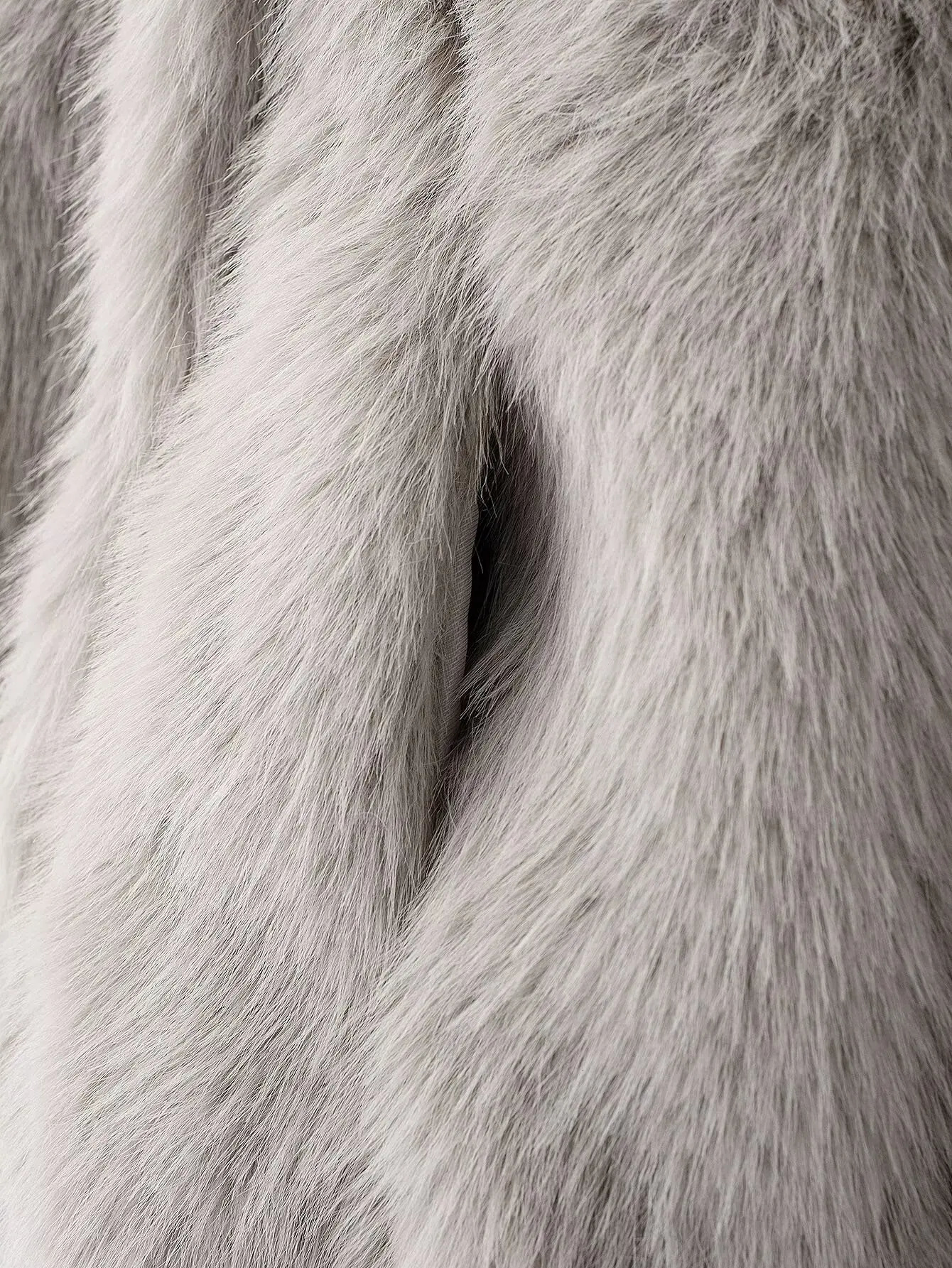 European and American style winter fashion all-match lapel faux fur jacket 250708
