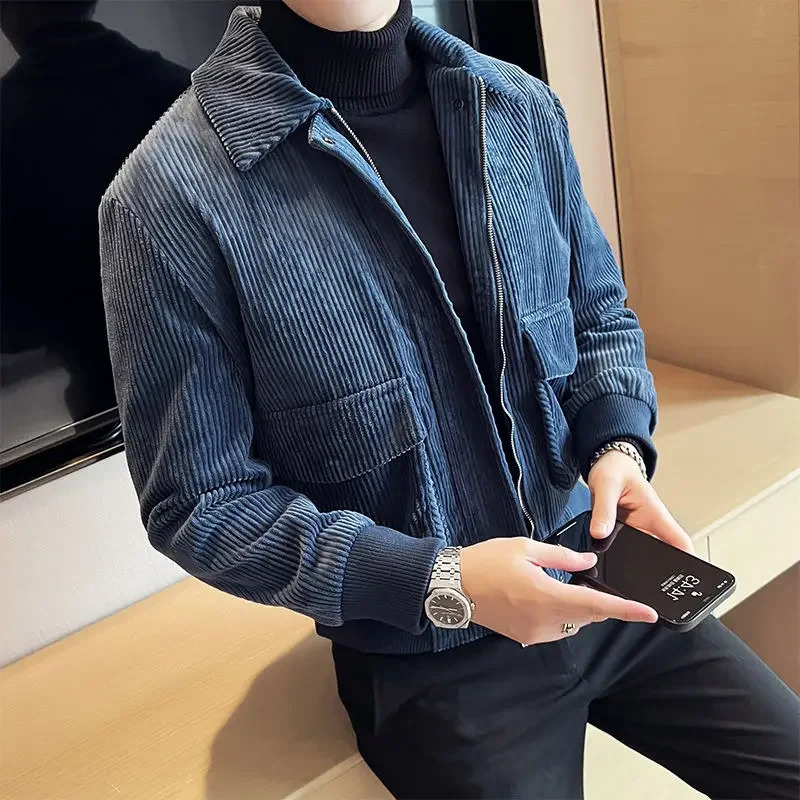 Mens Jackets High Quality Corduroy Male Coats Winter Sales Of Sale Joker Korean Reviews Many Clothing Fashion In 250708