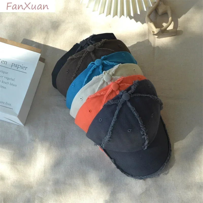 Y2k Baseball Cap for Women Men Spring Summer Caps Women Sun Hat Distressed Edges Fringed Cotton Hat 250711