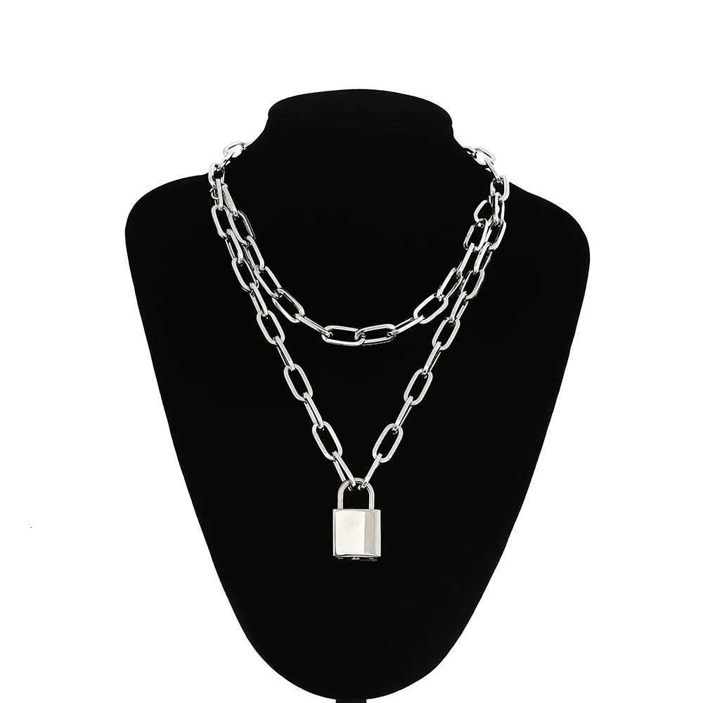 Lock Chain Necklace With A Padlock Pendants For Women Men Punk Jewelry On The Neck 2020 Grunge Aesthetic Egirl Eboy Accessories W250712
