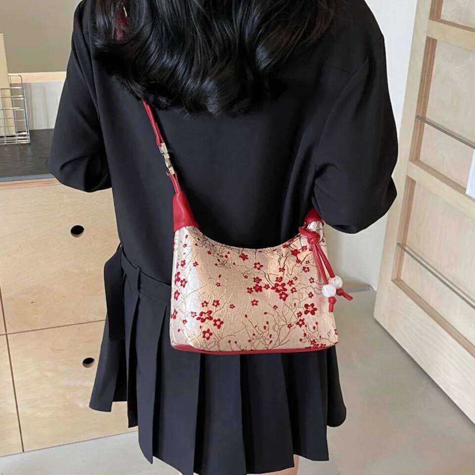 Portable Embroidered Chinese Style Purses Canvas Hanfu Embroidery Handbag Mini Shoulder Silk Cheongsam Bag Party Sac