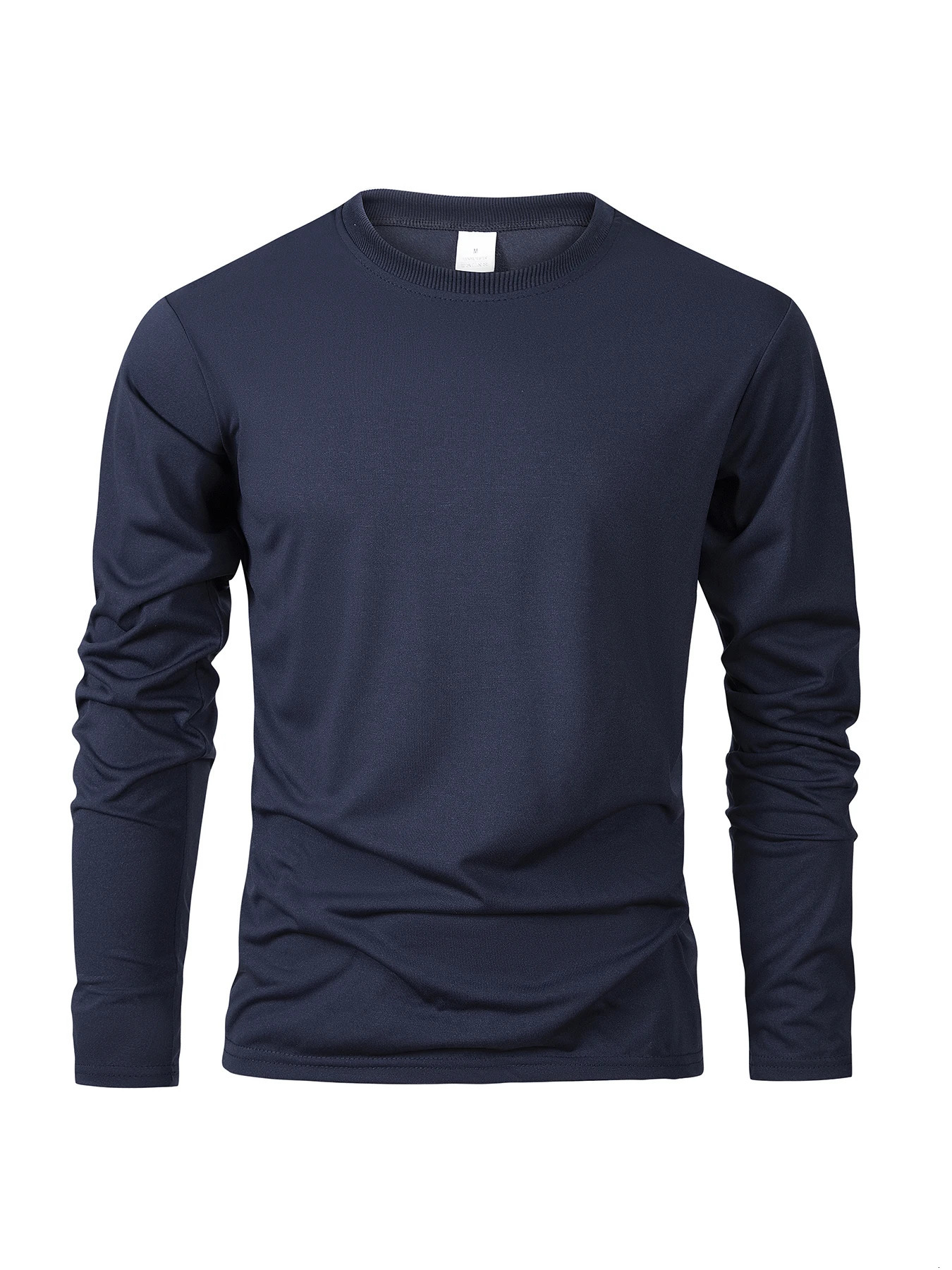 Spring Autumn Mens Tshirts Long Sleeve Casual Tops Solid Color High Quality Black TShirt Classic Men Clothing 250707