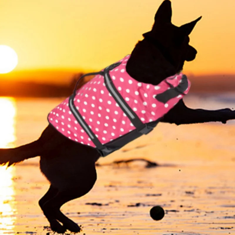 Ripstop Reflective Adjustable Life Jacket for Dogs with Rescue Handle for Swimming 250708