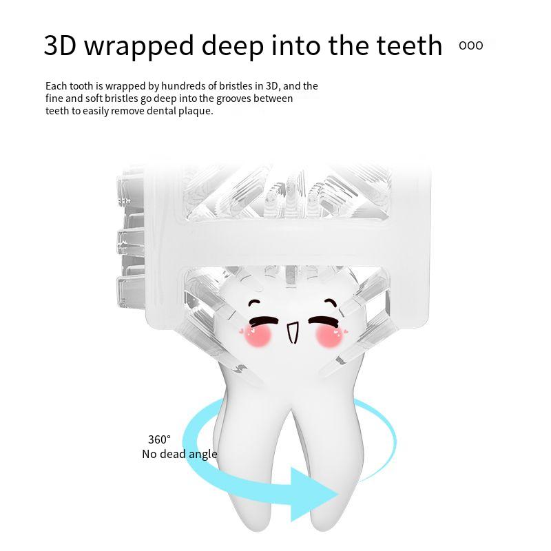 Designer brand cartoon dinosaur U-shaped electric toothpaste rechargeable waterproof sound wave toothbrush for children aged 2-12