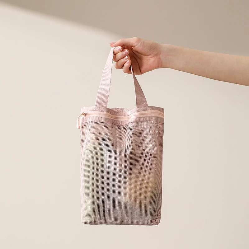 23X26cm Portable With Handy Handle Large Capacity Mesh Toiletry Storage Makeup Bag For Business Trips Travel