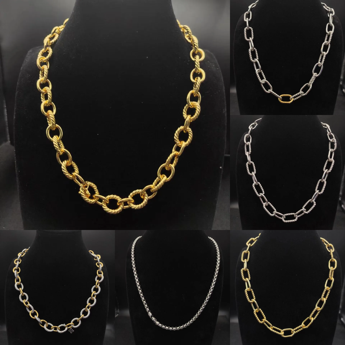 Davids Luxury Chain Necklace Diamond Designer Jewelry CLassic Necklace Fashion Stainless steeel silver gold plated for women mens gift