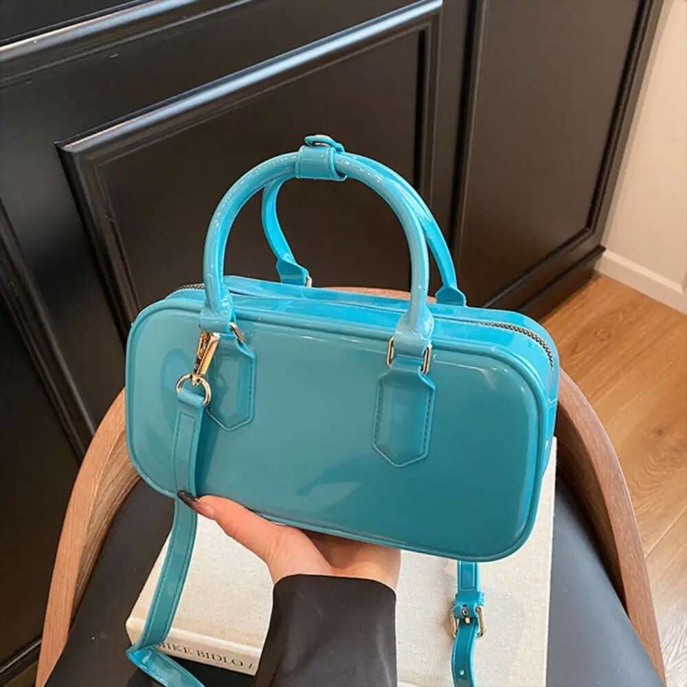 Simple Solid Color Jelly Hobos Handbag Casual Dirty Resistant Summer Bag PVC Waterproof Crossbody Satchel Commuting