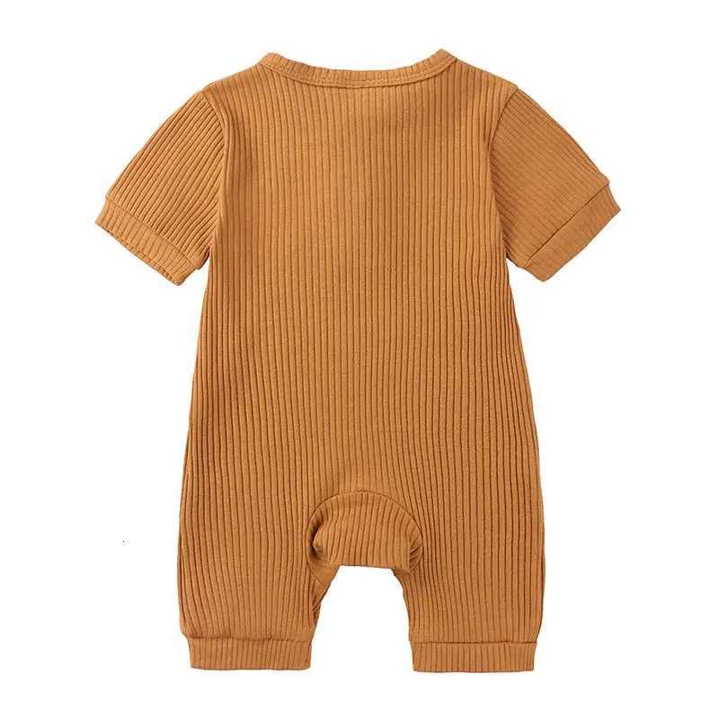 Summer Newborn Baby Romper Solid Color Baby Clothes Girl Rompers Cotton Short Sleeve O-neck Infant Boys Romper 0-24 Months Z250712