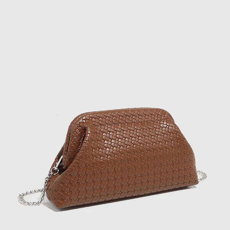 Fashion PU Leather Clutch Bag Woven Prom Evening Women Small Party Designer Day Purse Crossbody