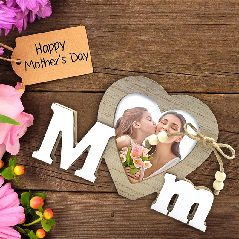 Wooden Love Crafts For Wedding Father's Day Papa Picture English Letter Photo Frame Table Simple Decorate Gift H260306