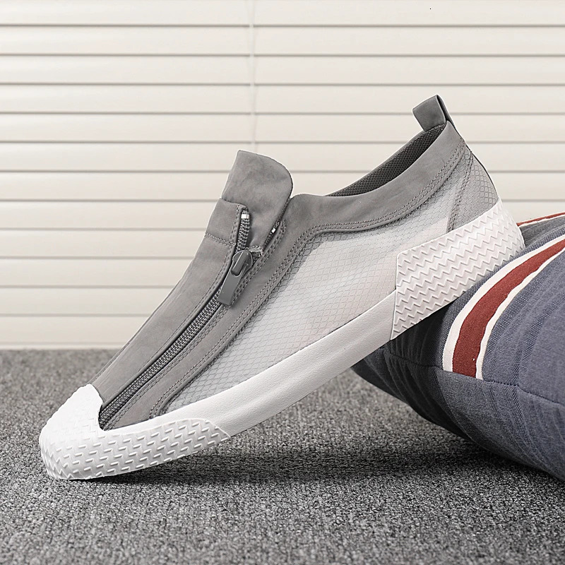 Mens Canvas Shoes Breathable Outdoor Casual Shoes Men Black Comfortable Slip-on Loafers Lazy Driving Shoes 2025 250708