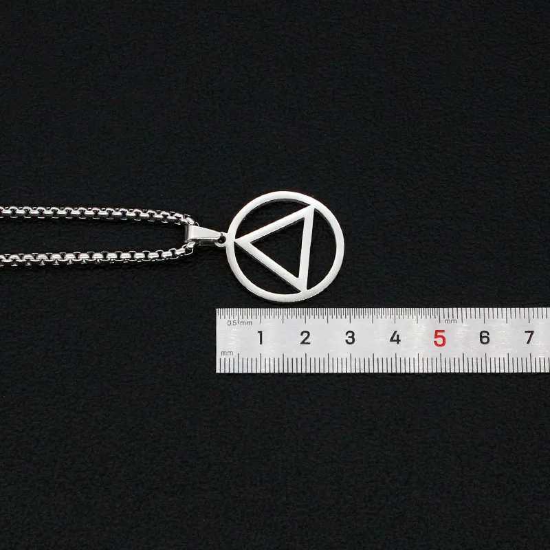 hiphop rap ma and fa hipsters in the same style of iron triangle necklace titanium steel pendant hanging accessories W250714