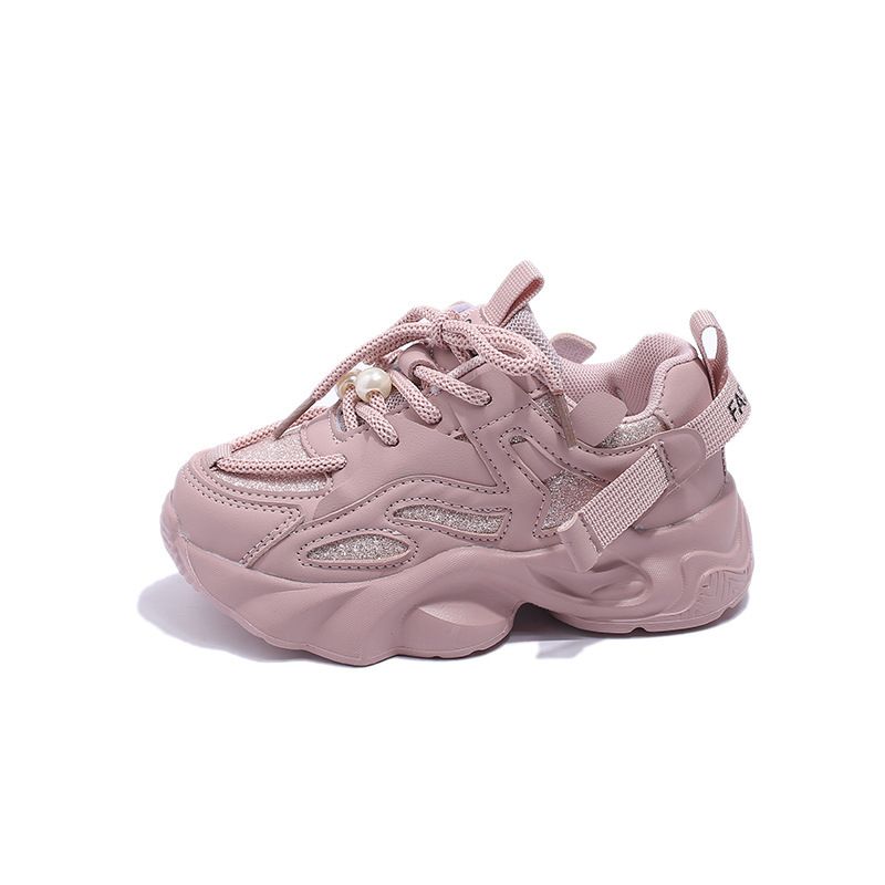 Girl Shoes For Kids Fashion with Pearl on Lace Girls Sport Trainers Running Tennis Youth Outdoor Sneakers Shoes Big Sizes US9C-US4Y 000123