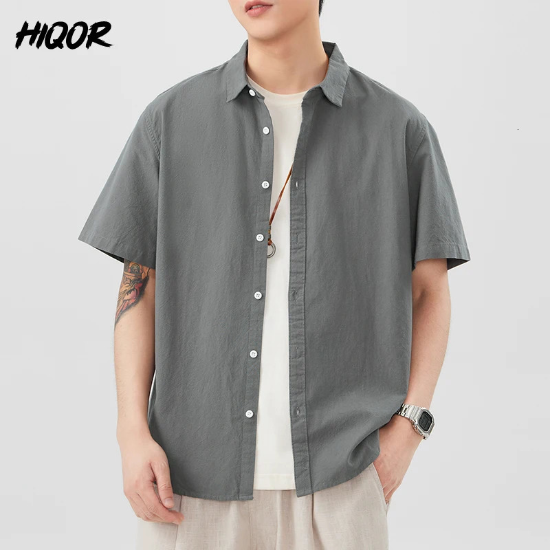 Summer Mens Thin Short Sleeve Versatile Shirts Man Casual Loose Fit Korean Style Trendy Shirt Teens Adults Top Vintage Cardigan 250707