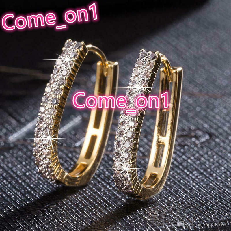 Luxury Full Paved CZ Hoop Earring for Women Simple Elegant Ladys Wedding Party Daily Wear Fashion Jewelry Hoop Earrings