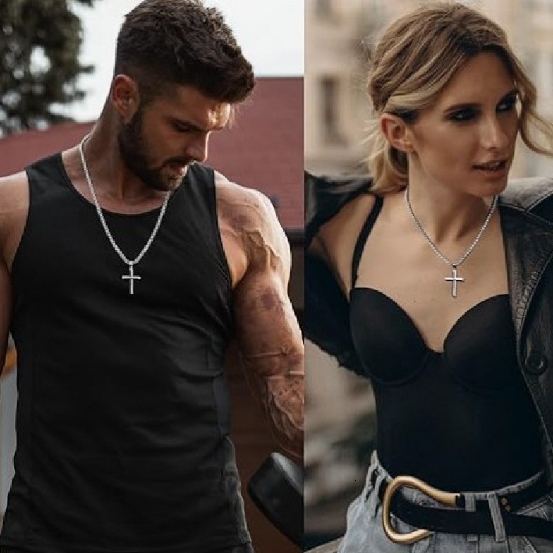 Luxury Jewelry Designer Jewelry European And American Cross-border Classic Retro Cross Necklace Chain Horsebit Chain Clavicle Chain Hip-hop Trendy