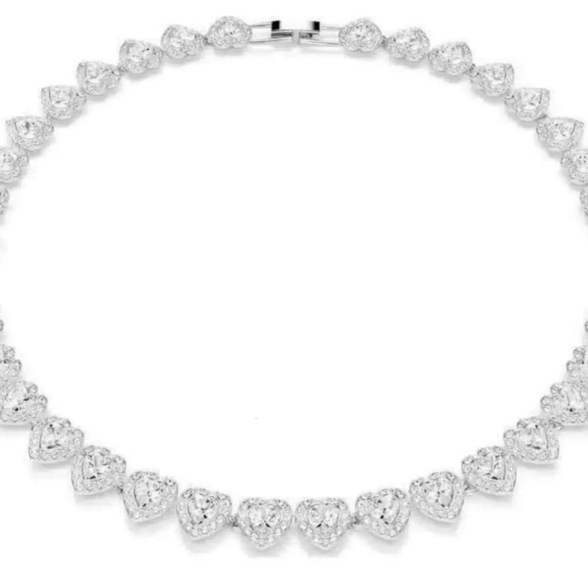 Luxury Jewelry Designer Jewelry Shijia New Heart-shaped Full Diamond Necklace Collarbone Chain Cross-border Hot-selling Luxury Fashion Sparkling Full 