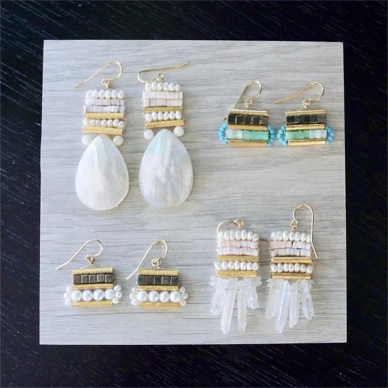 Earrings for women Jewelry Shell Drop Earrings 2mm Freshwater Pearl Ladies Fashion Jewelry Bohemian Style White Earrings 250711