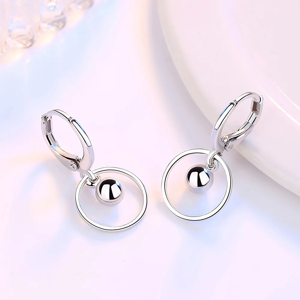 Genuine 925 Sterling Silver Ladys Jewelry Round Drop Earrings XY0085 250711