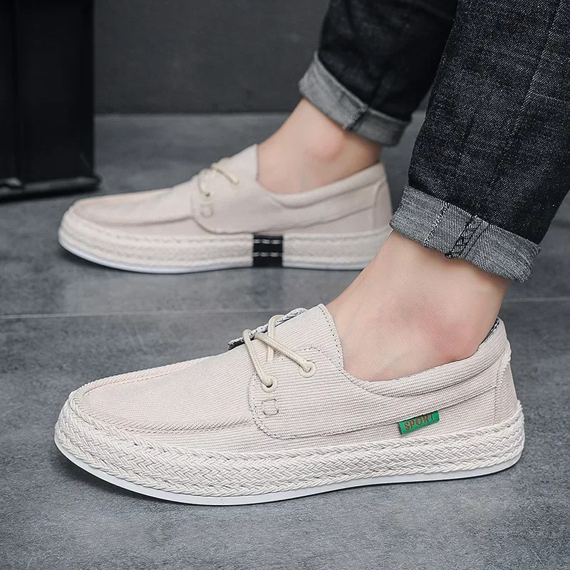 Men Summer Canvas Shoes Breathable Comfortable Casual Shoes Outdoor Walking Sneakers Loafers for Men Vulcanized Shoes 250708