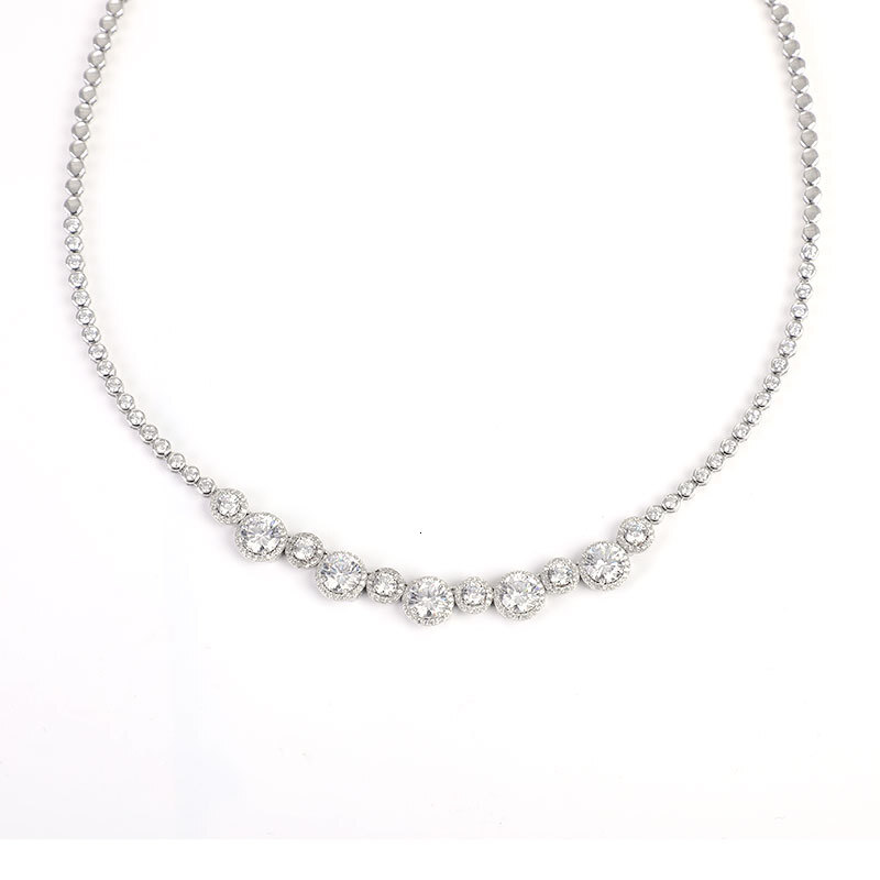 Luxury Jewelry Designer Jewelry 2025 Cross-border Hot Sale 925 Silver Moissanite Chain Necklace Moissanite Full Inlay 13mm Trendy Brand Accessories
