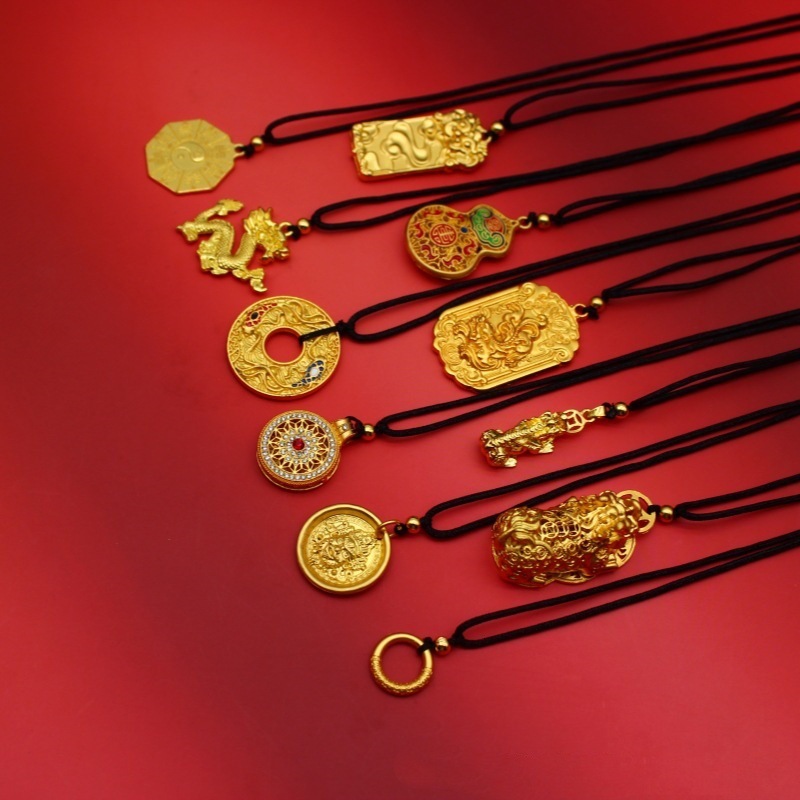 Luxury Jewelry Designer Jewelry Vintage Gold-plated Buddha Head Pendant Unisex Sweater Chain Electroplated Imitation Gold Maitreya Buddha Pendant Neck
