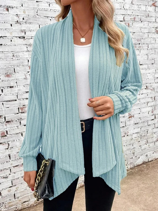 Autumn and Winter Womens Long Sleeve Solid Loose Cardigan Coat Women 250710