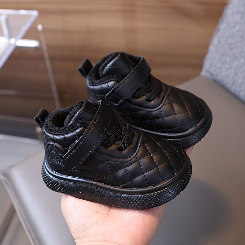 Kids Warm Cotton Shoes Winter New Plush Cotton Shoes Boys Girls Thickened Soft Sole Non-slip Toddler Shoes Boots Sizes US1C-US9C 000202