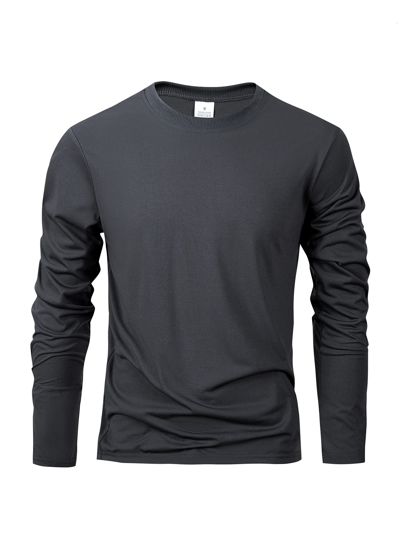 Spring Autumn Mens Tshirts Long Sleeve Casual Tops Solid Color High Quality Black TShirt Classic Men Clothing 250707