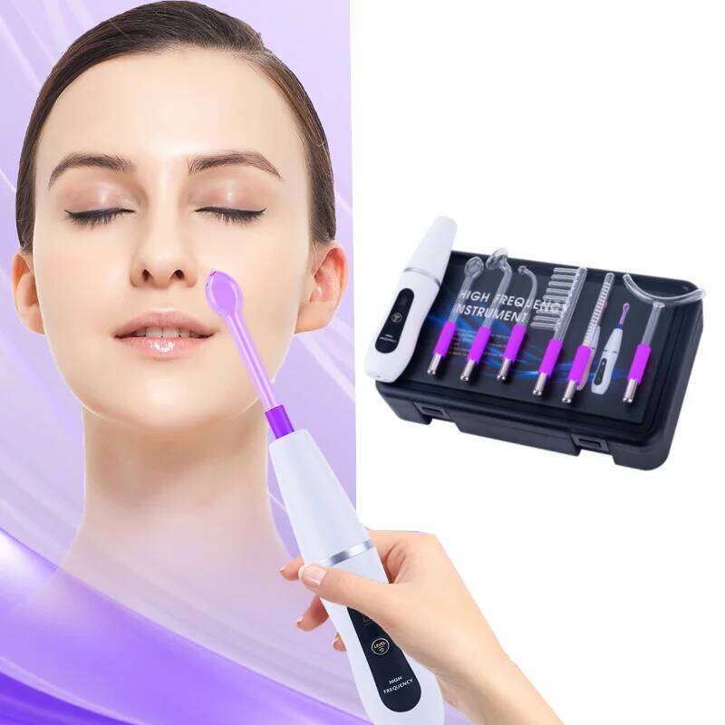 Argon/Neon High Frequency Facial Hine Mushroom Bend Comb Tube Electrotherapy Physiotherapy Anti-Iammatory Device For Acne