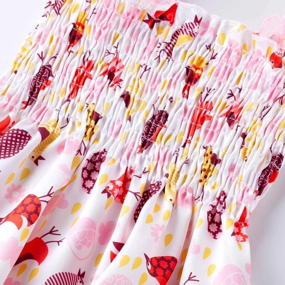 New Girls Summer Backless Romper Baby Lace-up Bloomer Jumpsuit Infant Easter Print Polyester Newborn Photography Props Z250712
