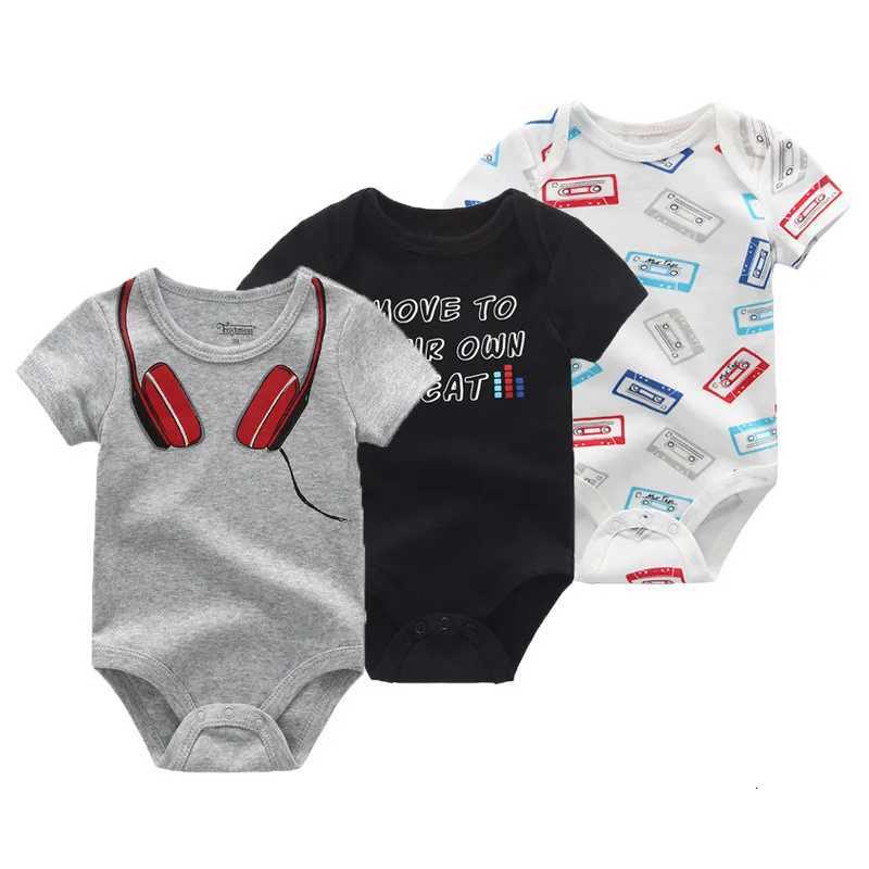 3 Pcs Newborn Short Sleeve Baby Boy Girl Bodysuits Soft 100% Cotton Baby Unisex Baby Clothes Z250712