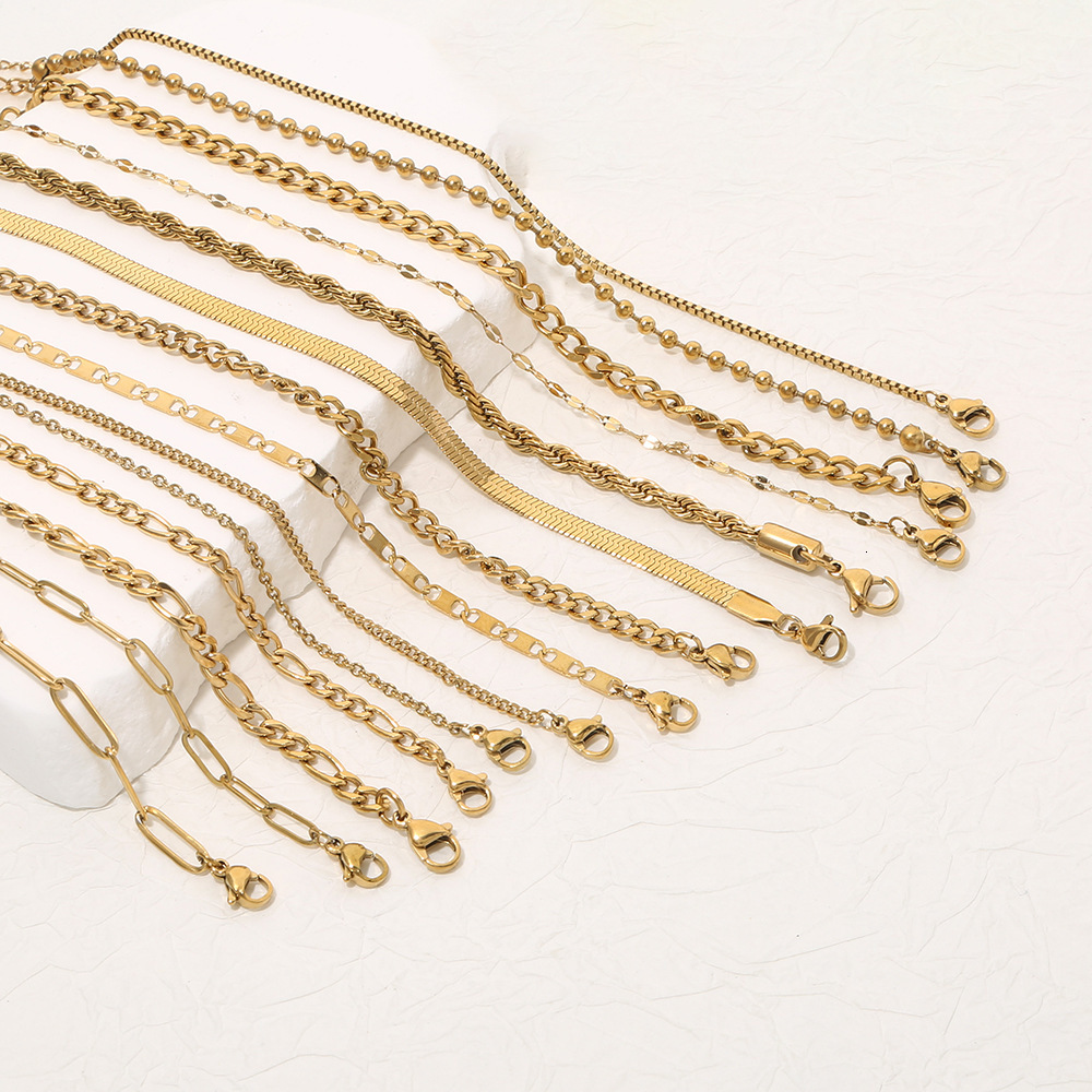 Luxury Jewelry Designer Jewelry Multiple Styles Gold-plated Bracelets Snake Bone Chain Chain Bead Chain And Other Stainless Steel Material Handmade DI