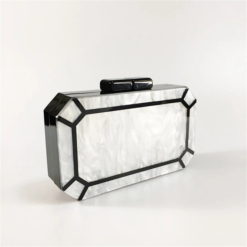 Trendy Women Wallet Acrylic Evening Bags Casual Handbag Solid Pearl White Mini Crossbody Bag Wedding Chain Clutch Purse 250708